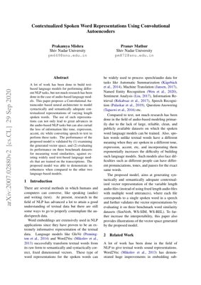 PDF Document Cover - Contextualized Spoken Word Representations Using Convolutional Autoencoders