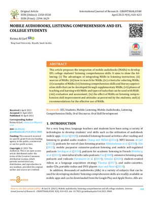 PDF文檔封面 - 行動有聲書於EFL聽力理解之應用：大學生學習架構